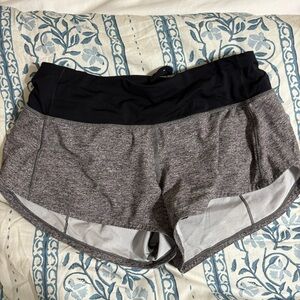 Grey and black low rise 2.5 speed up lululemon shorts size 2